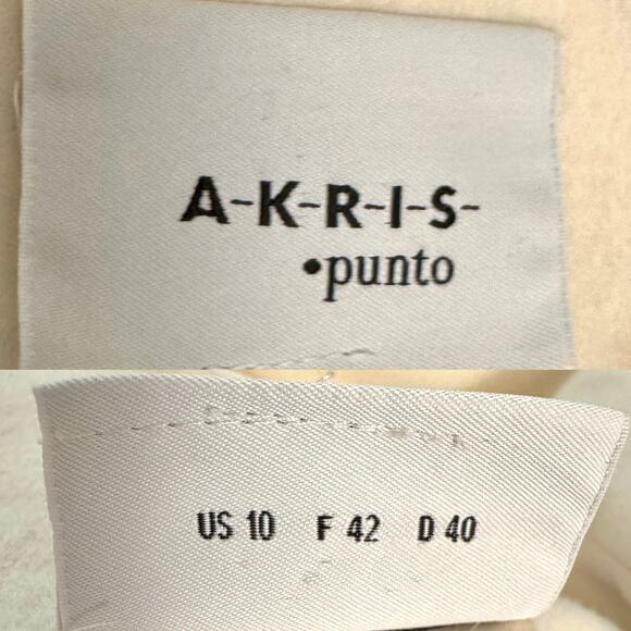 AKRIS PUNTO Wool Angora Blend Blazer Jacket Moto Style Cream | US 10 - Picture 10 of 12